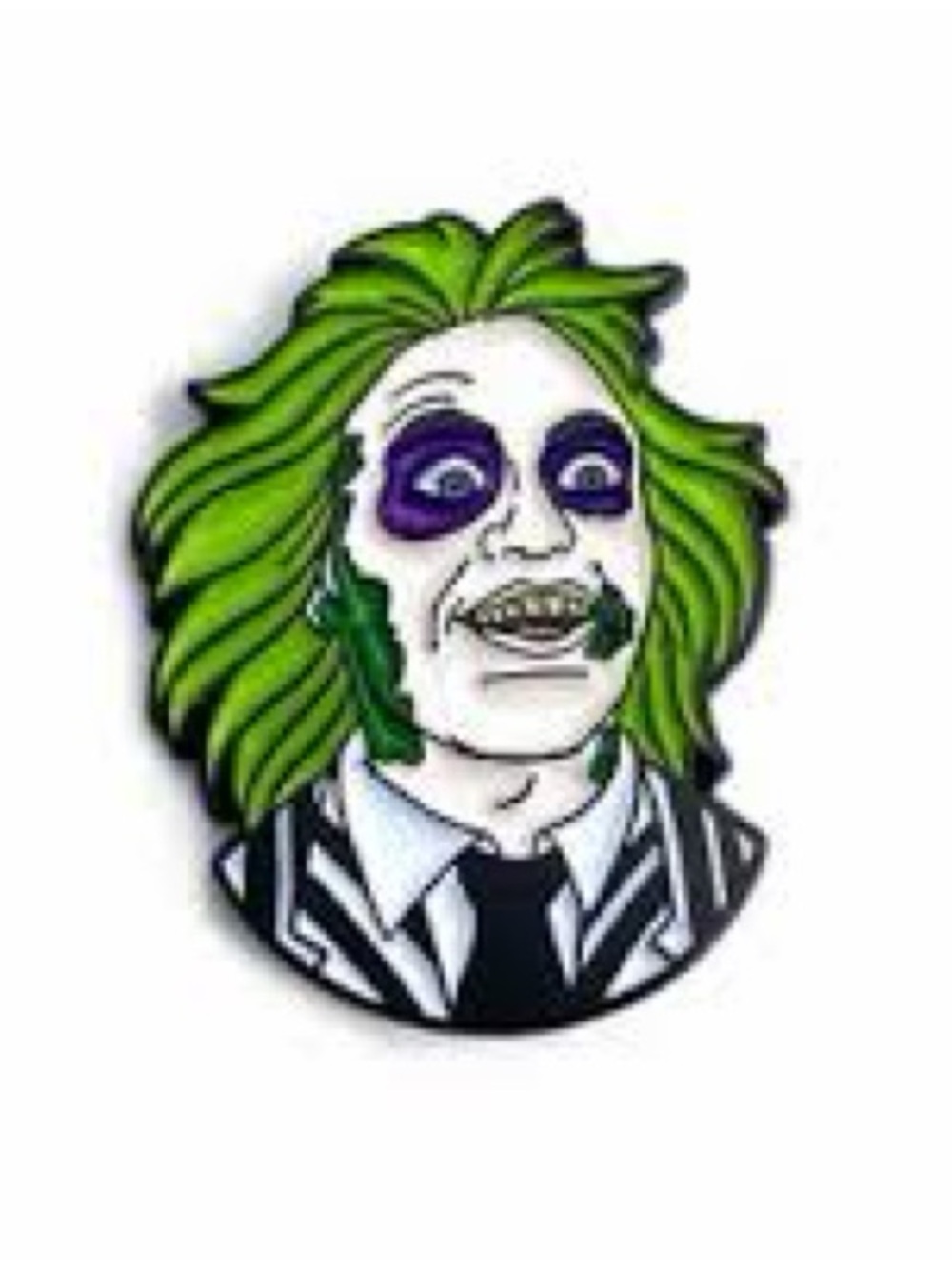 Beetle-Inspired Green Hair Enamel Pin - Women Accessories